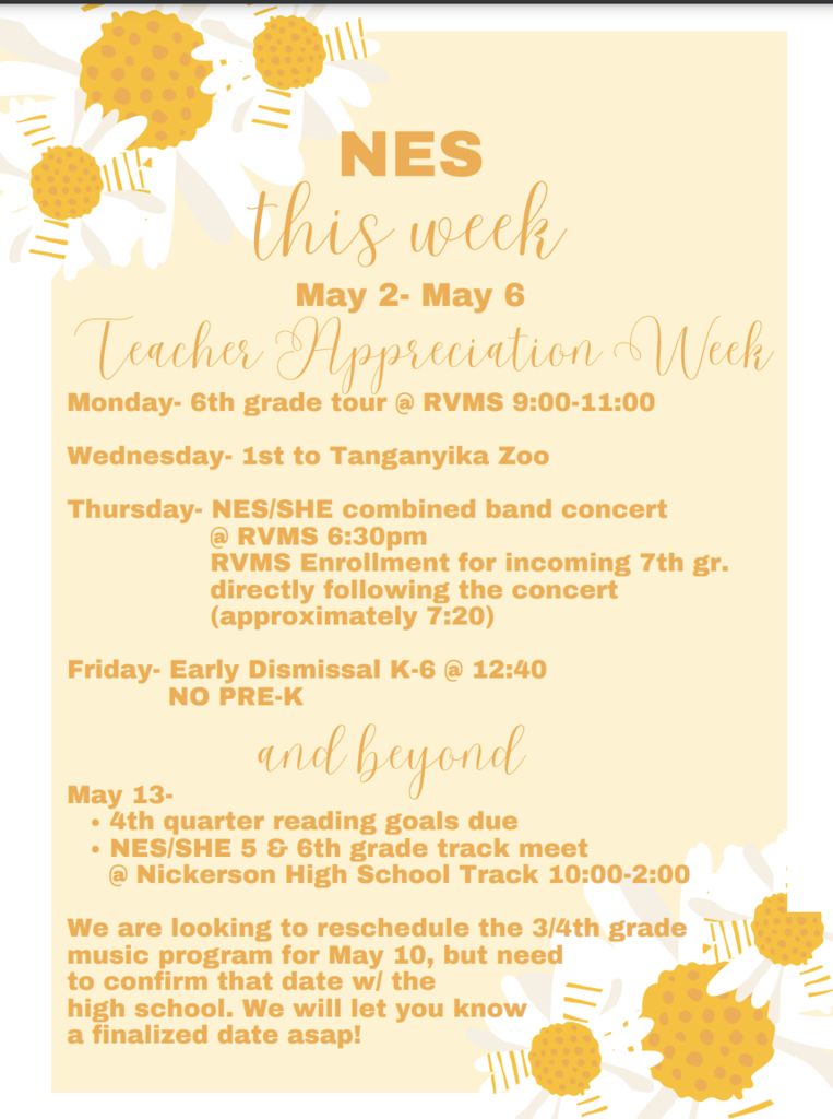 NES this week May 2-6